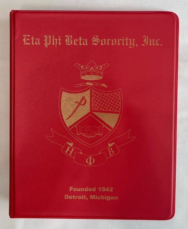 Eta Phi Beta Sorority Red Binder